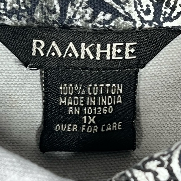 VTG RAAKHEE Sequin Black White City Skyline Button Up Top Women's Size 1X - Picture 15 of 16